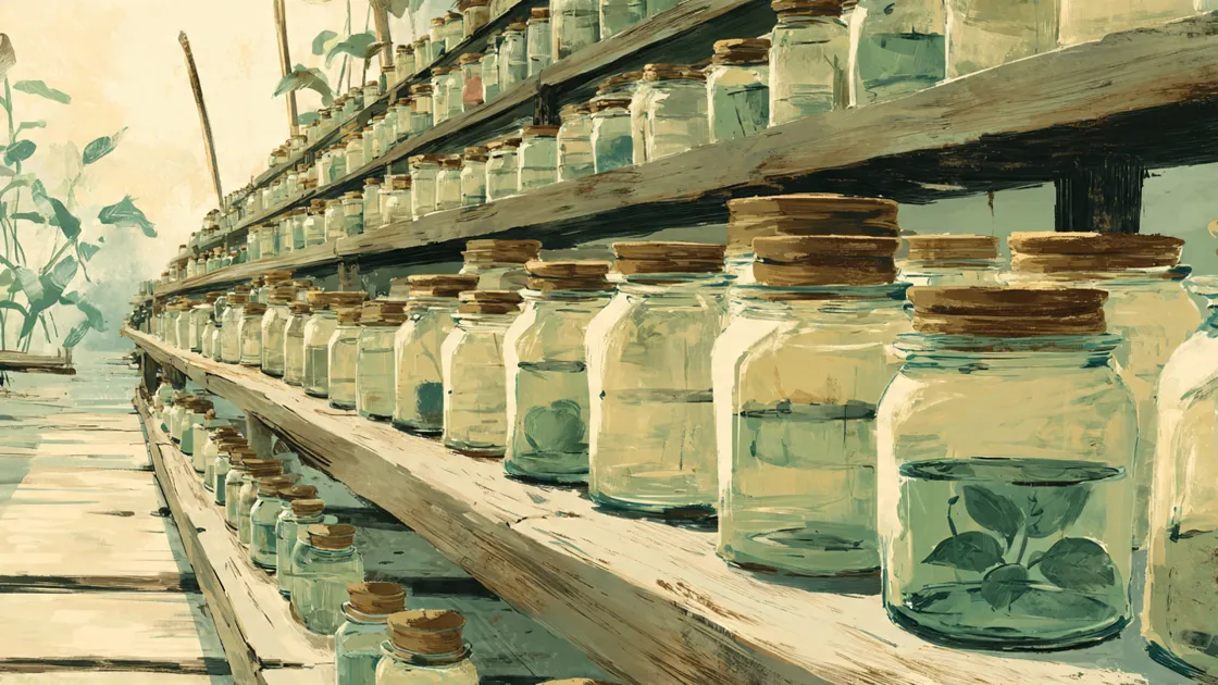 Rows of jars stretching into the distance